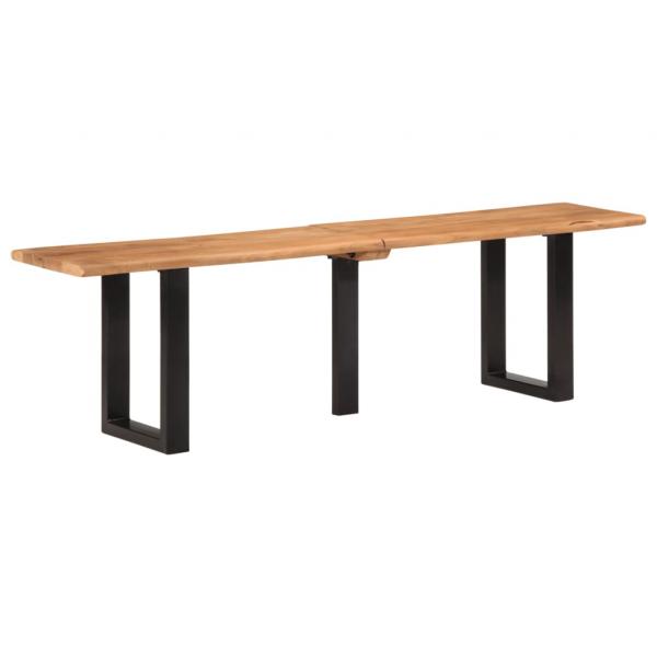 ARDEBO.de - Bank 160 cm Massivholz Akazie und Stahl