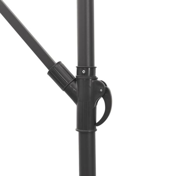 Sonnenschirm mit LED und Stahlmast Braun 246x246x230 cm