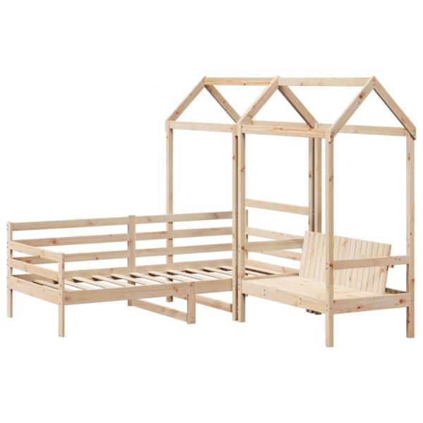 Tagesbett und Bank mit Dach 90x200 cm Kiefernholz