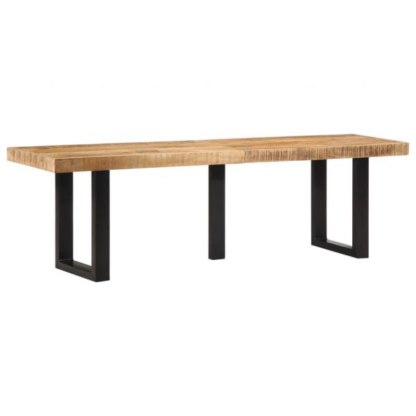 ARDEBO.de - Bank 160 cm Raues Mangoholz und Stahl