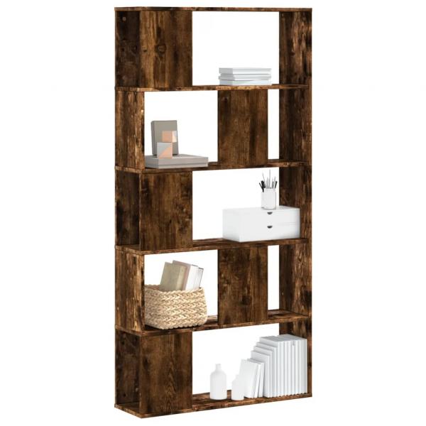 ARDEBO.de - Bücherregal 5 Böden Räuchereiche 80,5x23,5x162,5 Holzwerkstoff