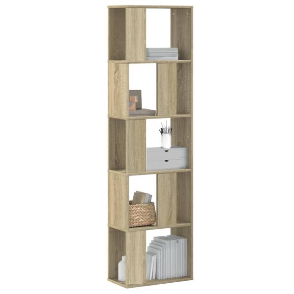 ARDEBO.de - Bücherregal 5 Böden Sonoma-Eiche 45x23,5x162,5 cm Holzwerkstoff