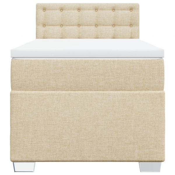 Boxspringbett mit Matratze Creme 100x200 cm Stoff