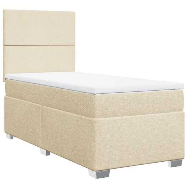 Boxspringbett mit Matratze Creme 90x190 cm Stoff