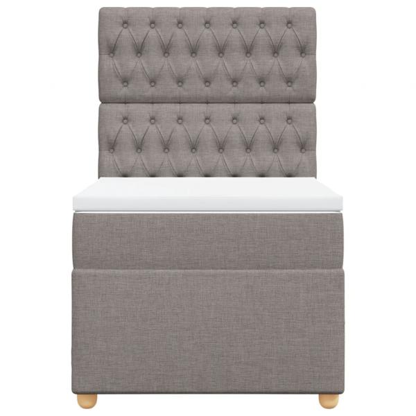 Boxspringbett mit Matratze Taupe 90x190 cm Stoff