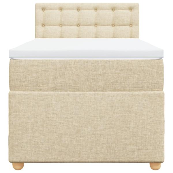 Boxspringbett mit Matratze Creme 90x190 cm Stoff