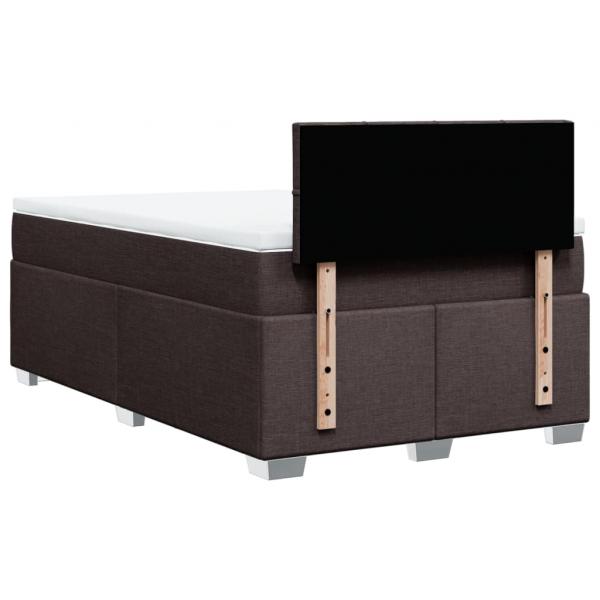 Boxspringbett mit Matratze Dunkelbraun 120x200 cm Stoff