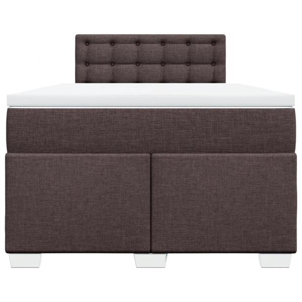 Boxspringbett mit Matratze Dunkelbraun 120x200 cm Stoff