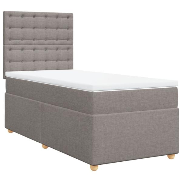 ARDEBO.de - Boxspringbett mit Matratze Taupe 100x200 cm Stoff