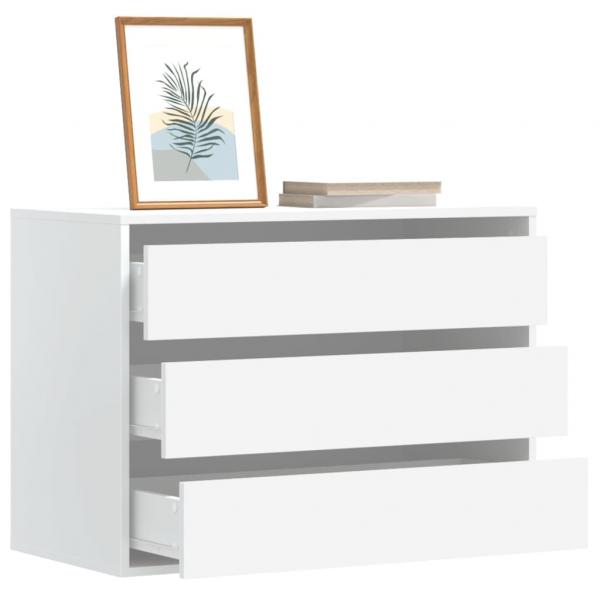 ARDEBO.de - Kommode Weiß 80x41x58 cm Holzwerkstoff