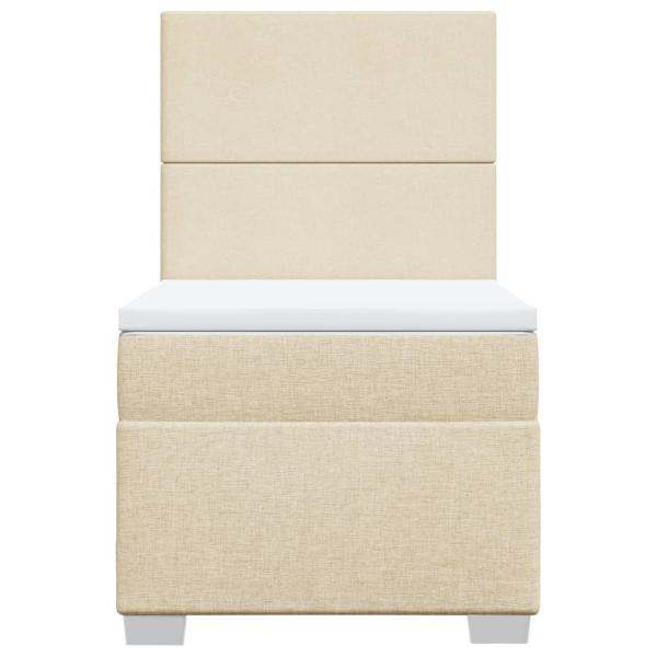Boxspringbett mit Matratze Creme 90x200 cm Stoff
