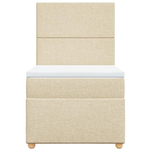 Boxspringbett mit Matratze Creme 90x190 cm Stoff