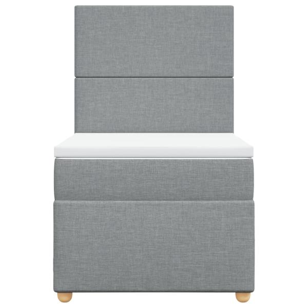 Boxspringbett mit Matratze Hellgrau 100x200 cm Stoff