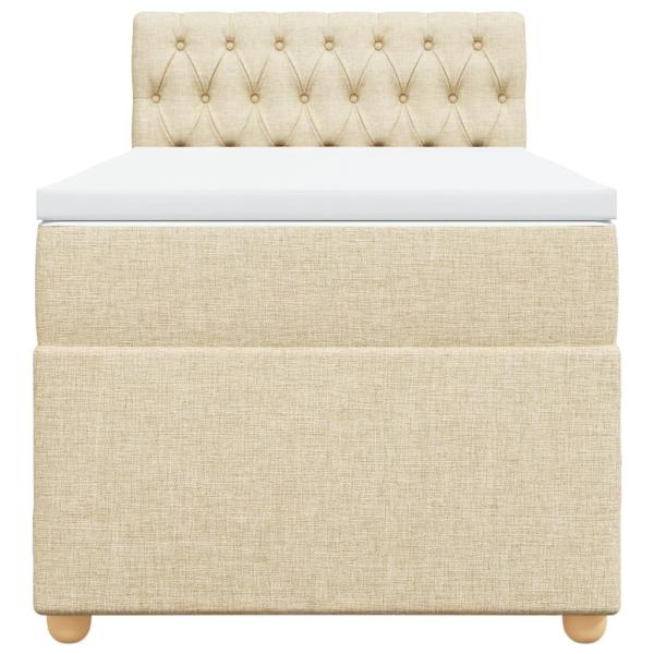 Boxspringbett mit Matratze Creme 90x200 cm Stoff