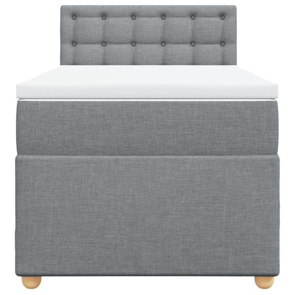Boxspringbett mit Matratze Hellgrau 100x200 cm Stoff