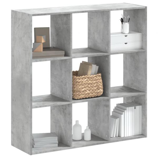 ARDEBO.de - Bücherregal Betongrau 102x32x102 cm Holzwerkstoff