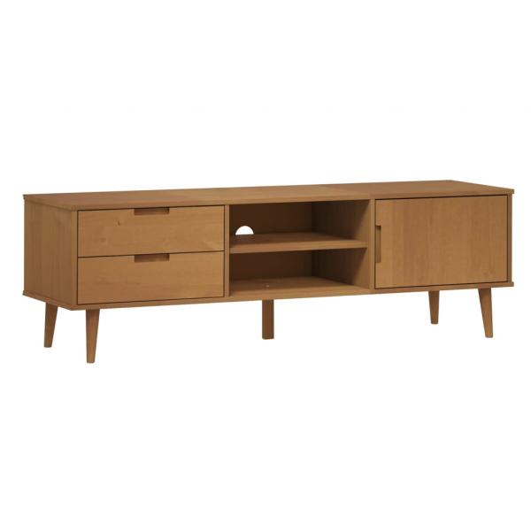 ARDEBO.de - TV-Schrank MOLDE Braun 158x40x49 cm Massivholz Kiefer