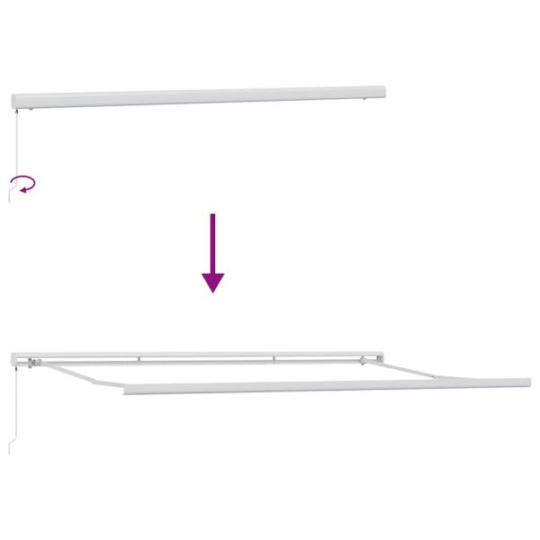 Markise Einziehbar Anthrazit und Weiß 5x3 m Stoff und Aluminium