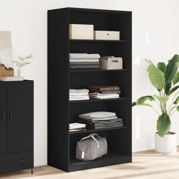 ARDEBO.de - Kleiderschrank Schwarz 100x50x200 cm Holzwerkstoff
