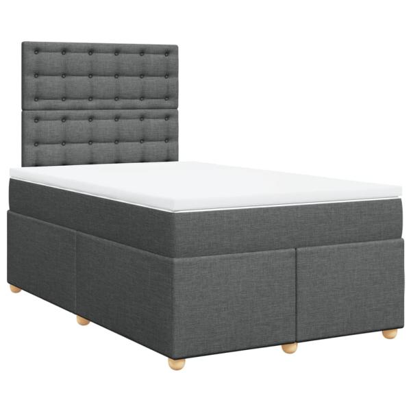 ARDEBO.de - Boxspringbett mit Matratze Dunkelgrau 120x190 cm Stoff