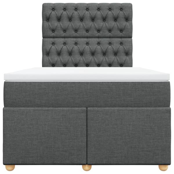 Boxspringbett mit Matratze Dunkelgrau 120x200 cm Stoff