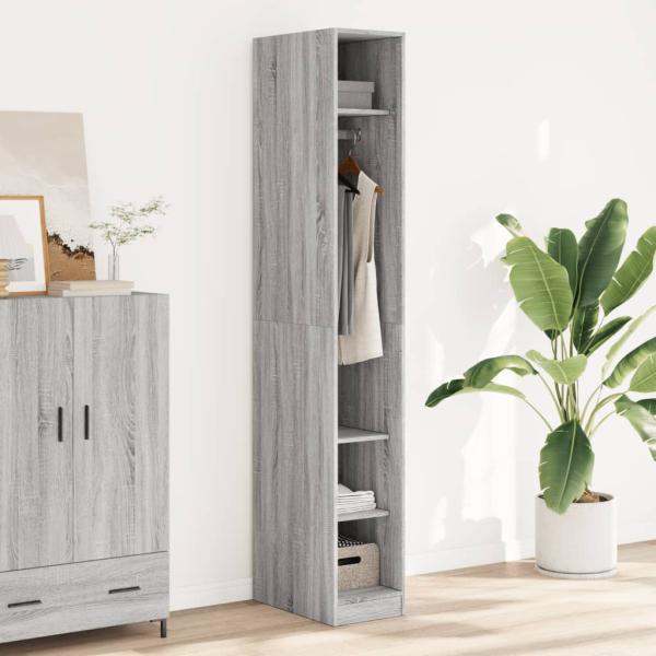 ARDEBO.de - Kleiderschrank Grau Sonoma 30x50x200 cm Holzwerkstoff