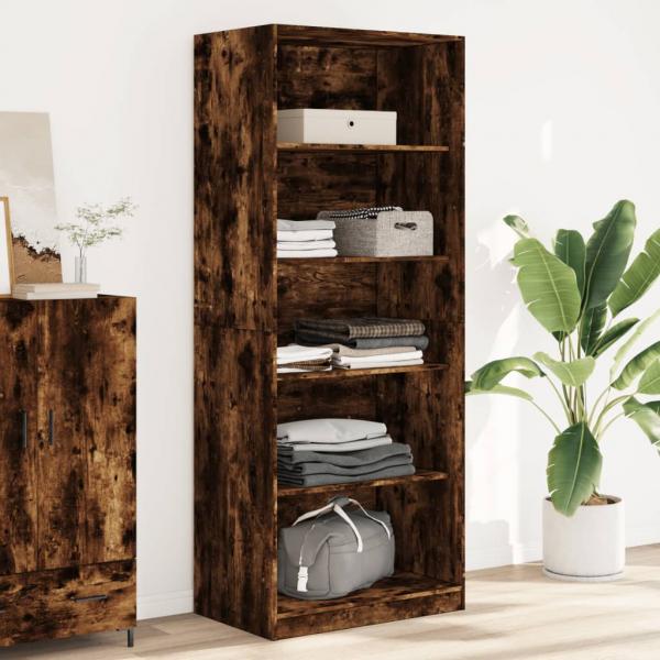 ARDEBO.de - Kleiderschrank Räuchereiche 80x50x200 cm Holzwerkstoffs