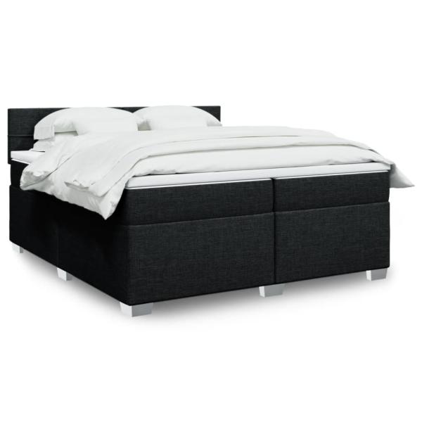 ARDEBO.de - Boxspringbett mit Matratze Schwarz 200x200 cm Stoff
