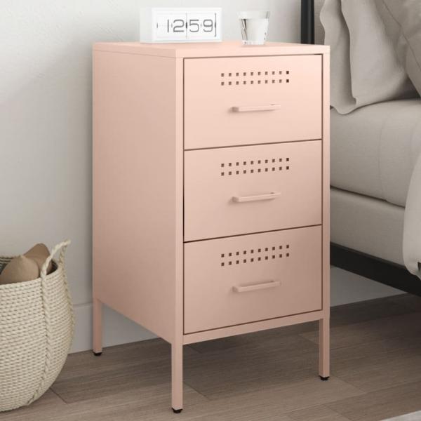 ARDEBO.de - Nachttisch Rosa 36x39x68 cm Stahl