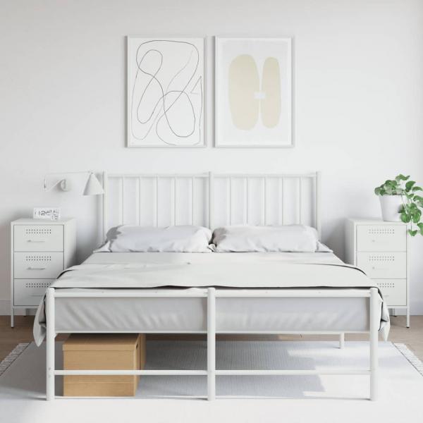 ARDEBO.de - Nachttische 2 Stk. Weiß 36x39x68 cm Stahl