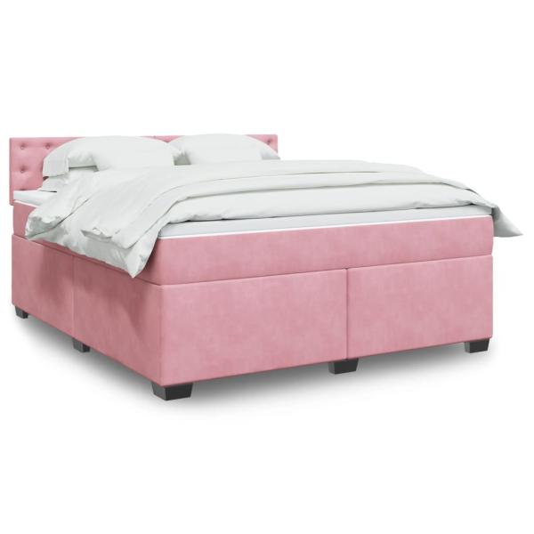 ARDEBO.de - Boxspringbett mit Matratze Rosa 180x200 cm Samt