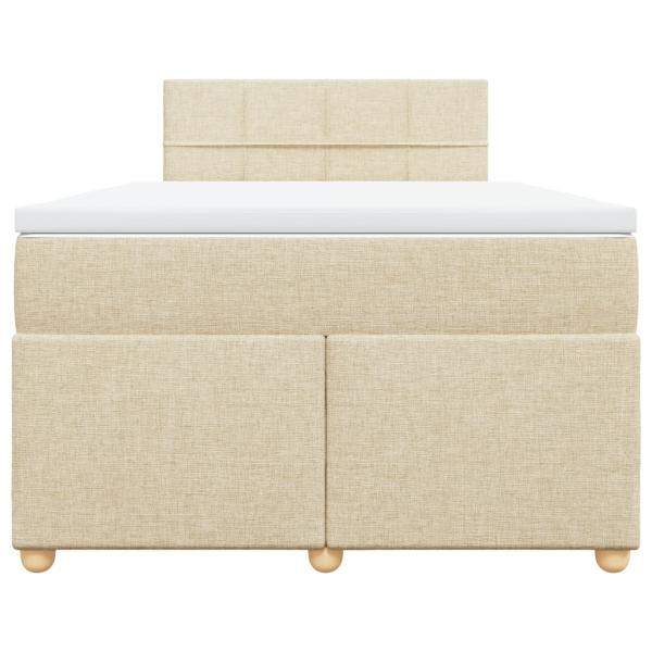 Boxspringbett mit Matratze Creme 120x190 cm Stoff