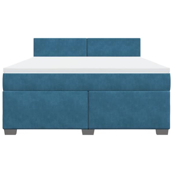 Boxspringbett mit Matratze Blau 180x200 cm Samt
