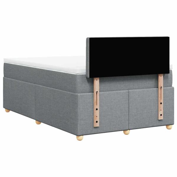 Boxspringbett mit Matratze Hellgrau 120x190 cm Stoff