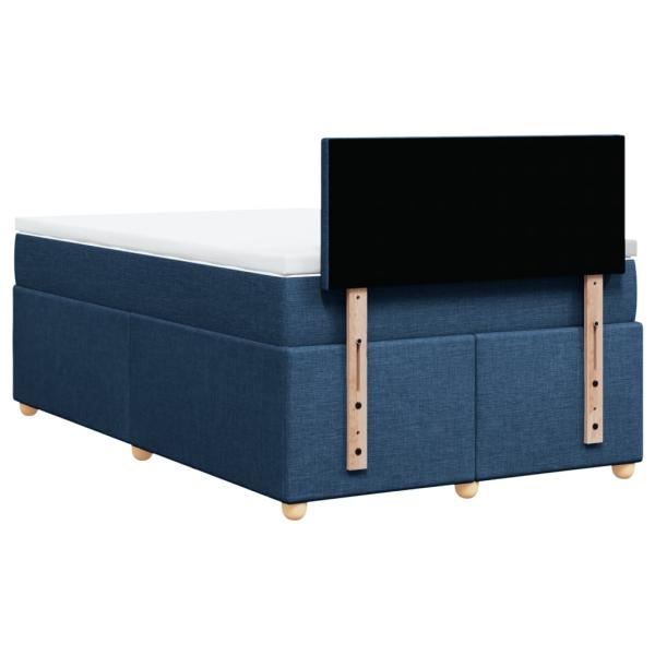 Boxspringbett mit Matratze Blau 120x200 cm Stoff