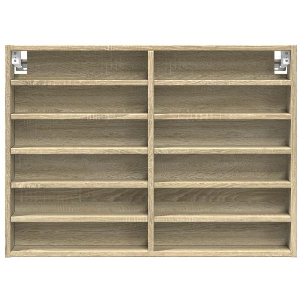 Vitrinenschrank Sonoma-Eiche 80x8,5x58 cm Holzwerkstoff