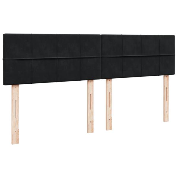 Boxspringbett mit Matratze Schwarz 200x200 cm Samt