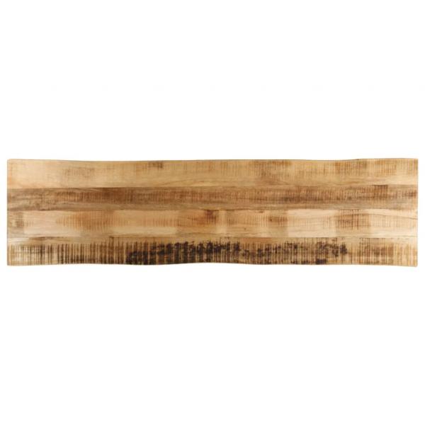 ARDEBO.de - Tischplatte mit Baumkante 160x40x2,5 cm Raues Mango Massivholz