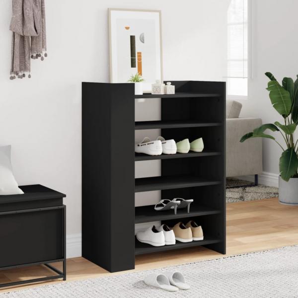 ARDEBO.de - Schuhschrank Schwarz 74,5x37,5x100 cm Holzwerkstoff