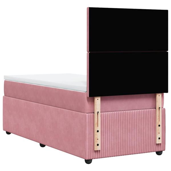 ARDEBO.de - Boxspringbett mit Matratze Rosa 80x200 cm Samt
