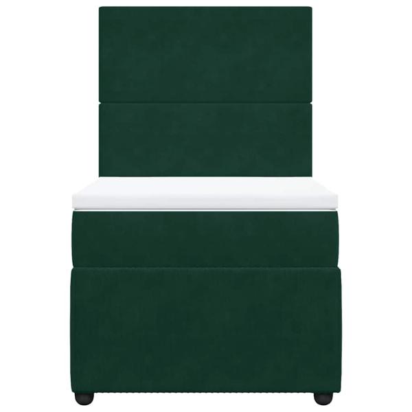 Boxspringbett mit Matratze Dunkelgrün 90x190 cm Samt