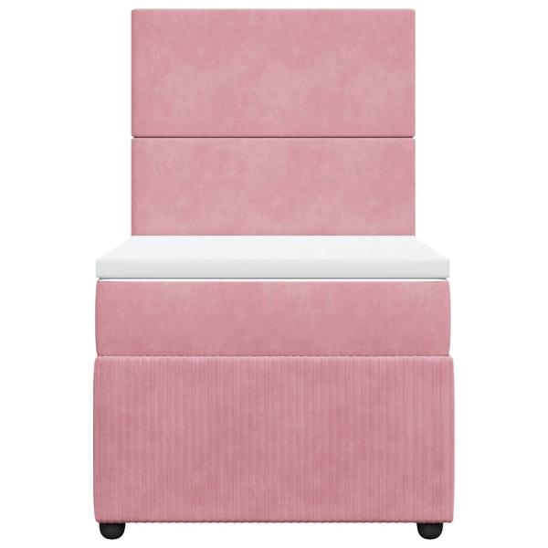 ARDEBO.de - Boxspringbett mit Matratze Rosa 90x190 cm Samt