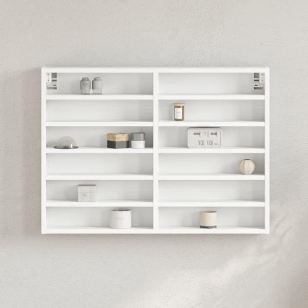 ARDEBO.de - Vitrinenschrank Weiß 80x8,5x58 cm Holzwerkstoff