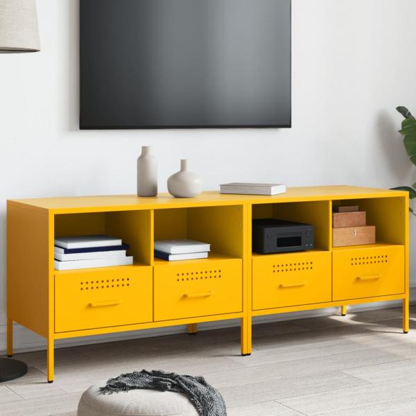 ARDEBO.de - TV-Schränke 2 Stk. Senfgelb 68x39x50,5 cm Stahl