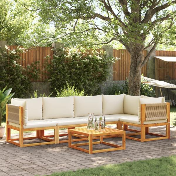 ARDEBO.de - 6-tlg. Garten-Sofagarnitur mit Kissen Massivholz Akazie