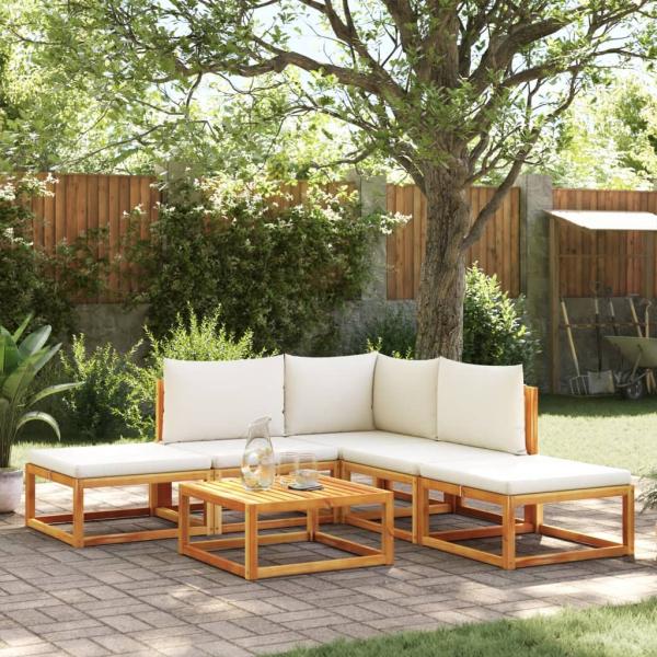 ARDEBO.de - 6-tlg. Garten-Sofagarnitur mit Kissen Massivholz Akazie