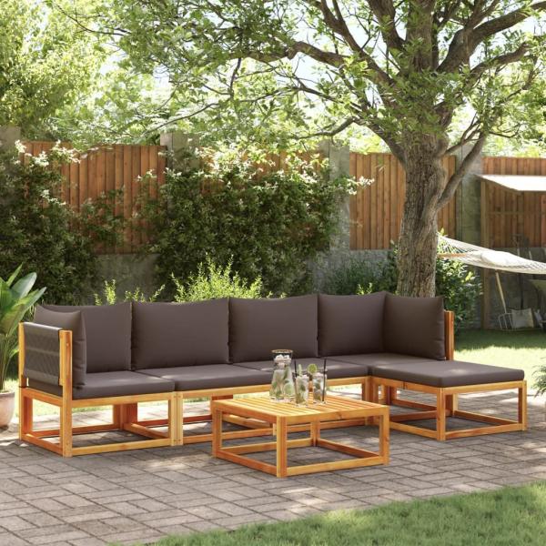 ARDEBO.de - 6-tlg. Garten-Sofagarnitur mit Kissen Massivholz Akazie