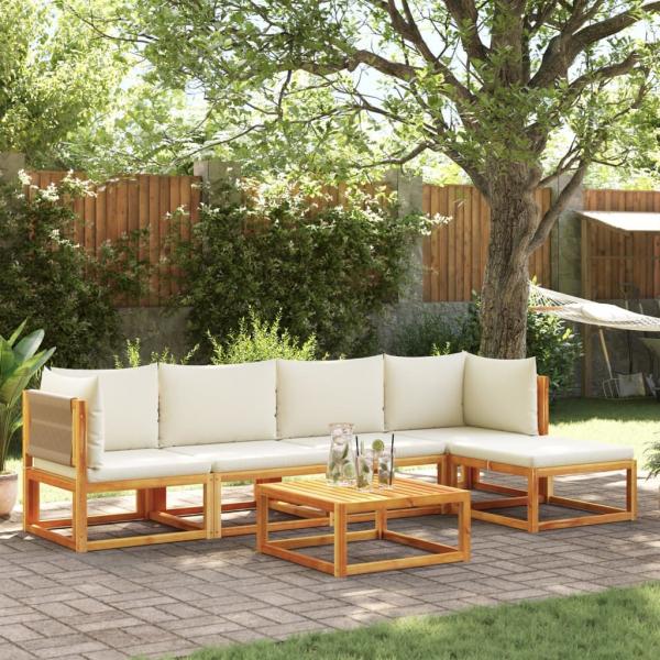ARDEBO.de - 6-tlg. Garten-Sofagarnitur mit Kissen Massivholz Akazie