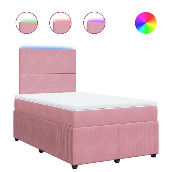Boxspringbett mit Matratze Rosa 120x190 cm Samt