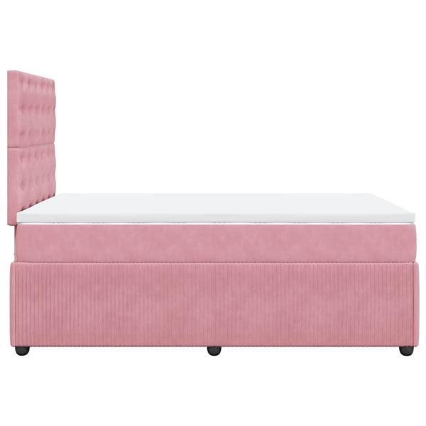 Boxspringbett mit Matratze Rosa 120x190 cm Samt
